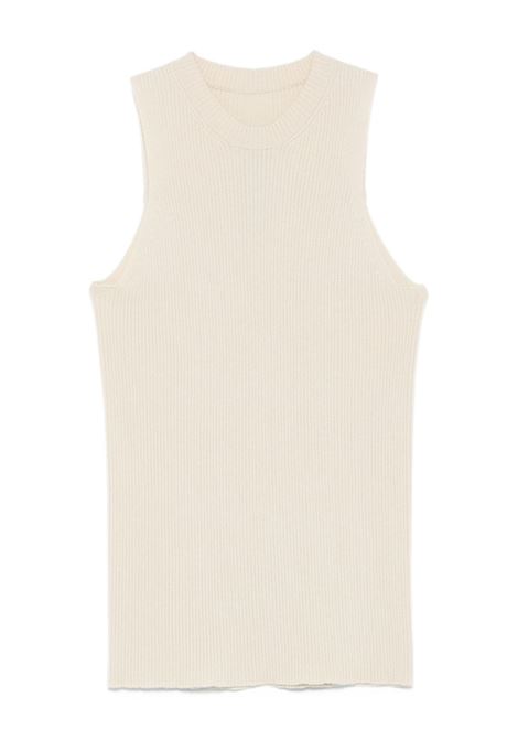 White ribbed sleeveless top Rick owens - women RICK OWENS | RP02E4635RIBM21
